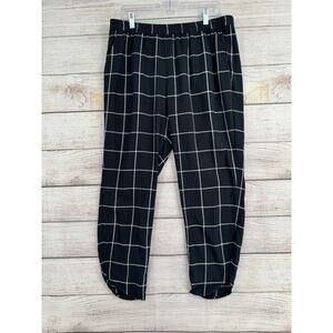 Marine Layer Striped Curve Hem Pull On Pants Womens XL Black Gray